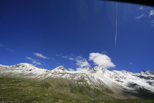 Auf dem Flüelapass in Graubünden, Schweiz