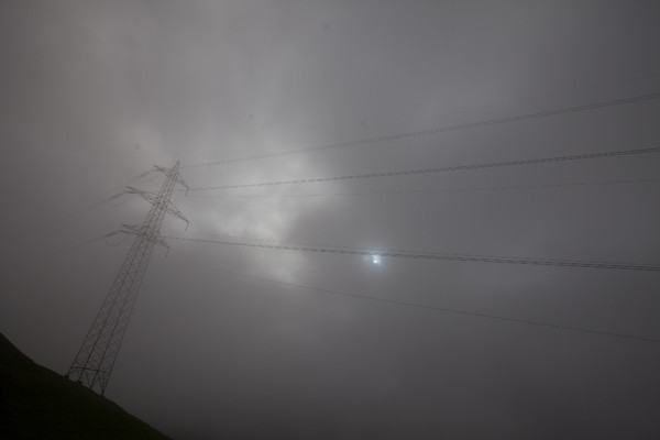 Nebelstimmung bei Ftan im Unterengadin.