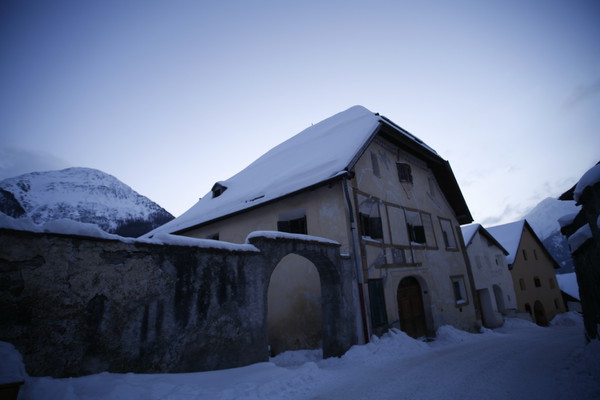 Abendstimmung in Guarda im Unterengadin