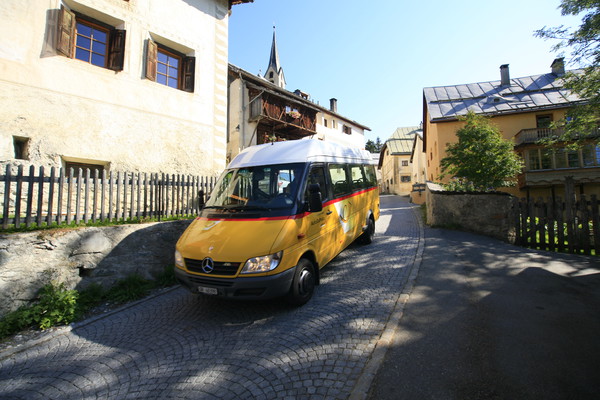 Postauto in Guarda, Unterengadin, Graub?nden