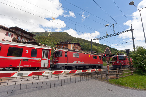 Die Rhätische Bahn bei Klosters-Dorf