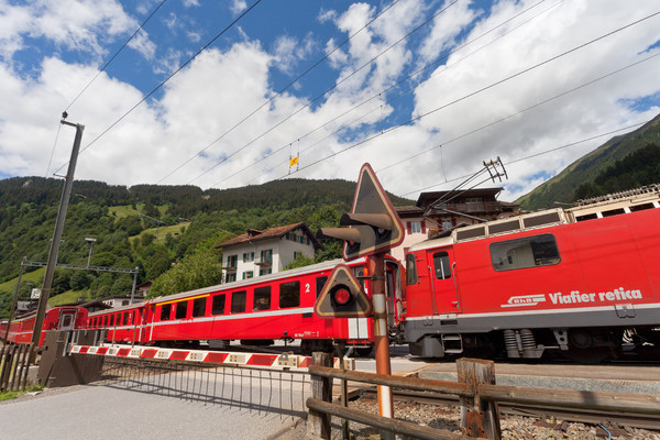 Die Rhätische Bahn bei Klosters-Dorf