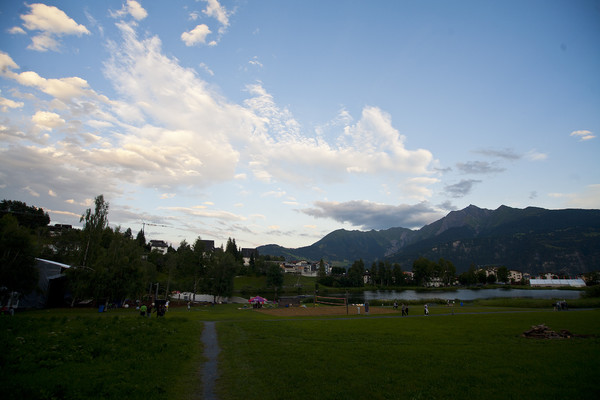 Abendstimmung am Laaxersee, Graubünden, Schweiz