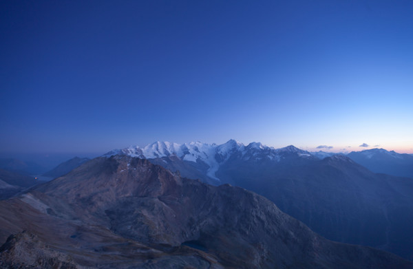 Sonnenuntergang am Piz Languard bei Pontresina, Oberengadin, Engadin, Graubünden, Schweiz, Switzerland, Wandern, kalt, Weitsicht