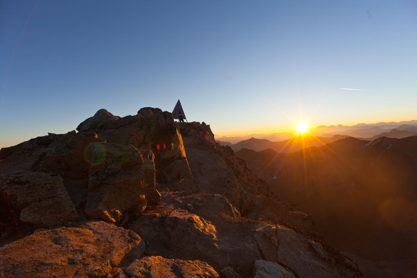 Sonnenaufgang am Piz Languard bei Pontresina, Oberengadin, Engadin, Graubünden, Schweiz, Switzerland, Wandern, kalt, Weitsicht