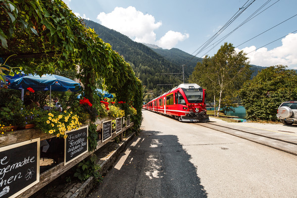 Miralago am unteren Ende des Lago di Poschiavo im Puschlav