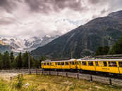 Bernina Nostalgie Express, Montebellokurve, Morteratsch, Pontresina, Graubünden