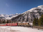 Foto: Montebellokurve, Oberengadin, Graubünden, Schweiz