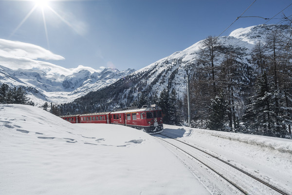 Montebellokurve; Berninapass; Pontresina; Oberengadin; Engadin; Graubünden; Schweiz; Switzerland; Landschaft;
