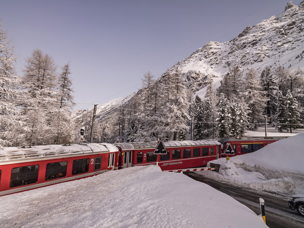 Bei der Montebellokurve im Val Bernina