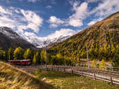 Foto: Montebellokurve, Morteratsch, Pontresina, Oberengadin, Graubünden, Schweiz