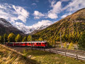 Montebellokurve, Morteratsch, Pontresina, Oberengadin, Graubünden, Schweiz