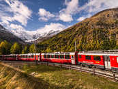 Montebellokurve, Morteratsch, Pontresina, Oberengadin, Graubünden, Schweiz