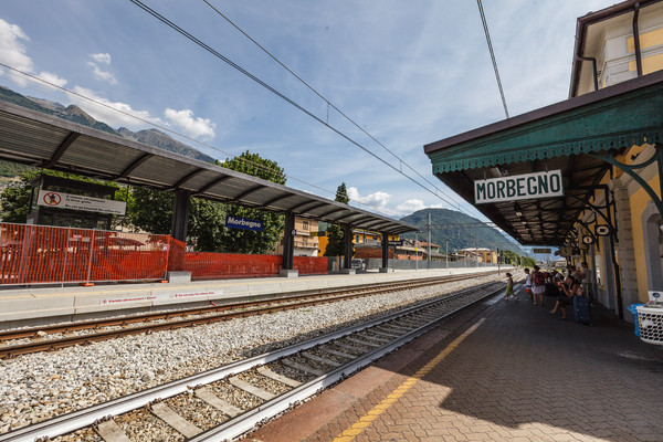 Bein Bahnhof von Morbegno im Veltlin