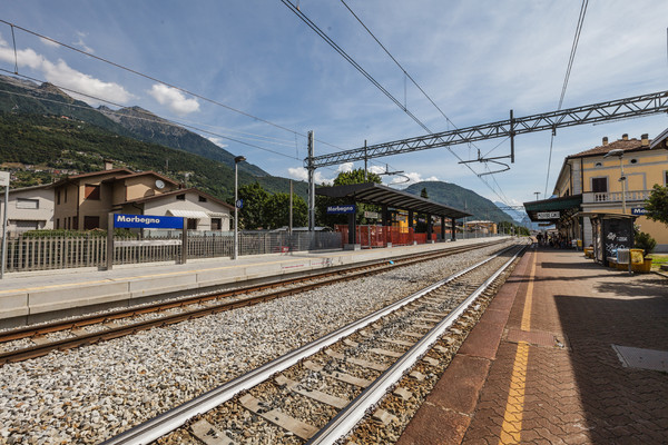 Bein Bahnhof von Morbegno im Veltlin