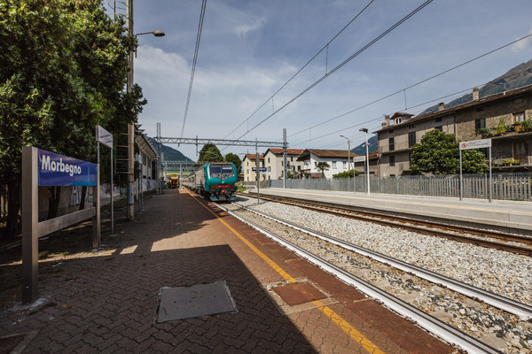 Bein Bahnhof von Morbegno im Veltlin
