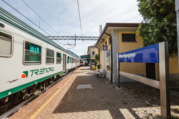 Bein Bahnhof von Morbegno im Veltlin