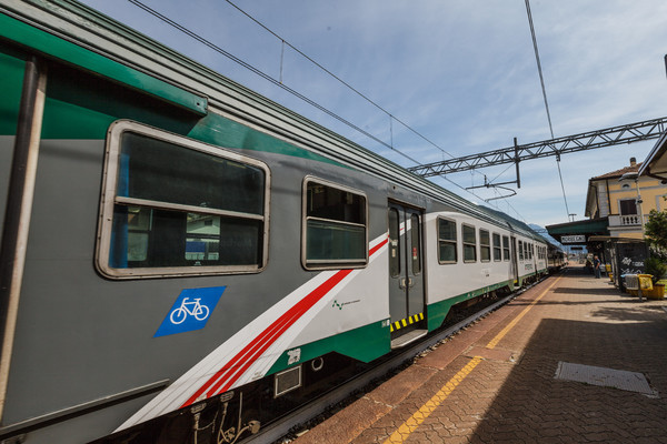 Bein Bahnhof von Morbegno im Veltlin