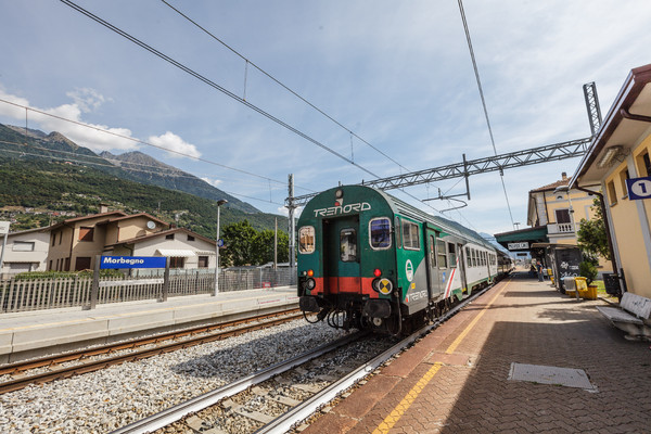 Bein Bahnhof von Morbegno im Veltlin