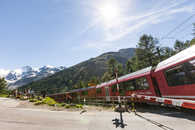 Foto: Montebellokurve, Morteratsch, Engadin; Graubünden; Schweiz; Switzerland;