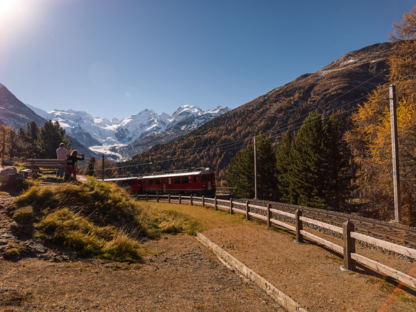 Montebellokurve; Berninapass; Pontresina; Oberengadin; Engadin; Graubünden; Schweiz; Switzerland; Landschaft;