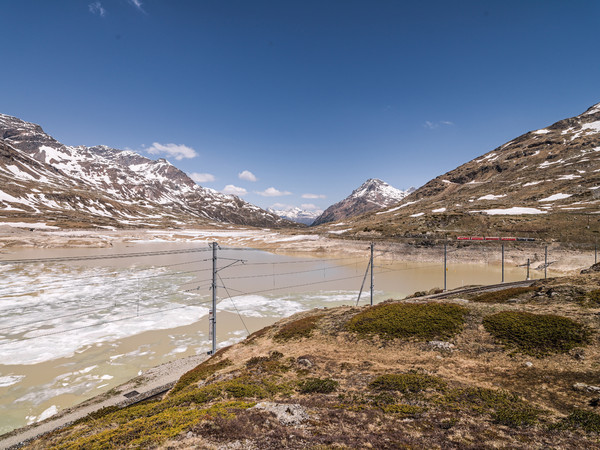 Rhätische Bahn auf dem Berninapass