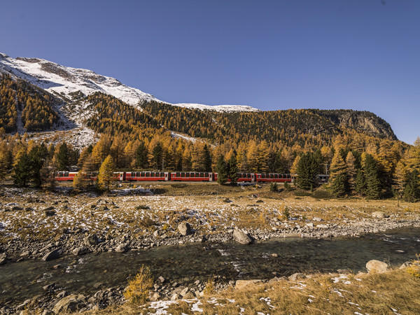 Die Rhätische Bahn am Bernina Pass