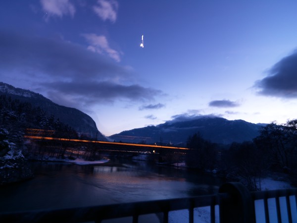 Abendstimmung auf Brücke bei Reichenau