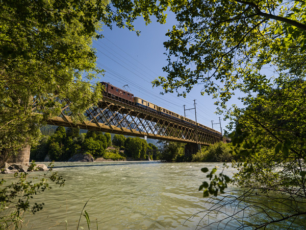Rheinbrücke der RhB bei Reichenau