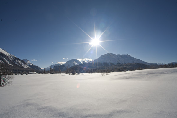 Samedan, Oberengadin, Engadine, Graubünden, Schweiz, Switzerland