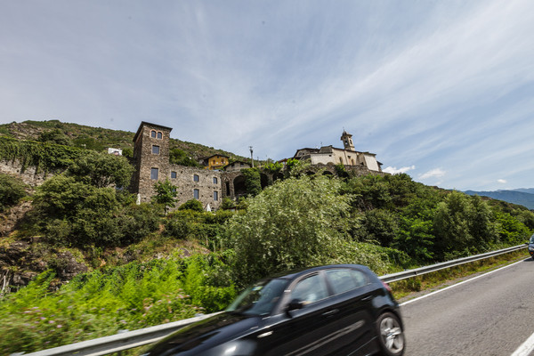 Eine kleine Kapelle bei Sassella nahe Sondrio im Veltlin