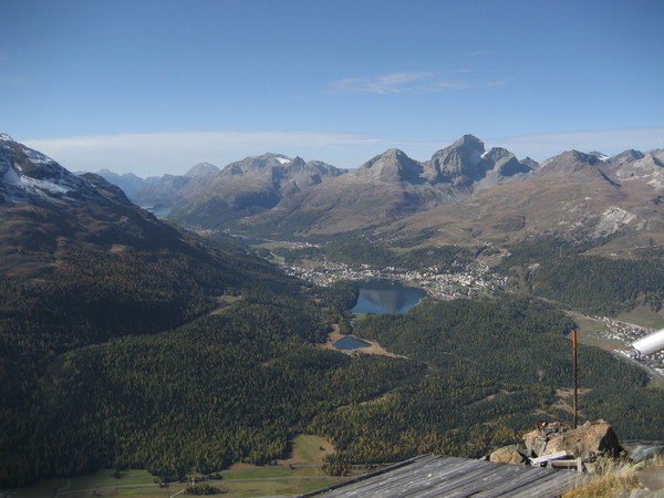 Blick von der Segantinihütte auf St.Moritz