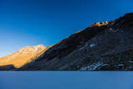 Foto: Abendstimmung, Lej da Vadret, Val Roseg, Pontresina, Oberengadin, Graubünden, Schweiz