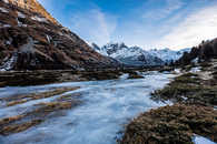 Eis, Val Roseg, Pontresina, Oberengadin, Graubünden, Schweiz
