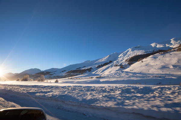 Blick in Richtung Zuoz im Engadin, Graubünden